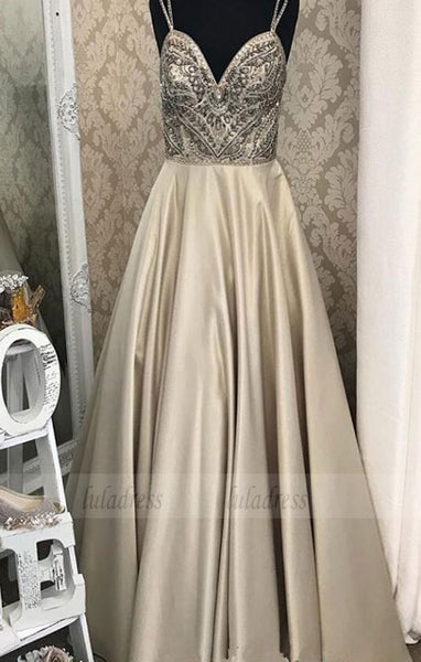 Spaghetti Straps Beaded Long Prom Dresses Formal Dress,BD99085