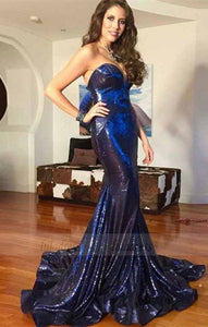 Mermaid Sweetheart Sweep Train Sequin Prom Dress,BD98689