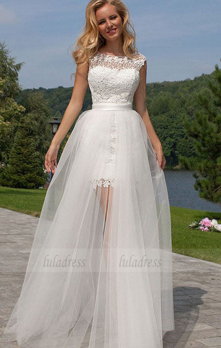 Lace Wedding Dress, Sleeveless Wedding Dress, Open-Back Wedding Dress, Charming Wedding Dress,BD99617