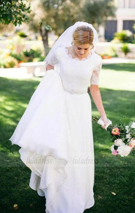 Simple Wedding Dresses,Wedding Dress with Sleeves,BD99804