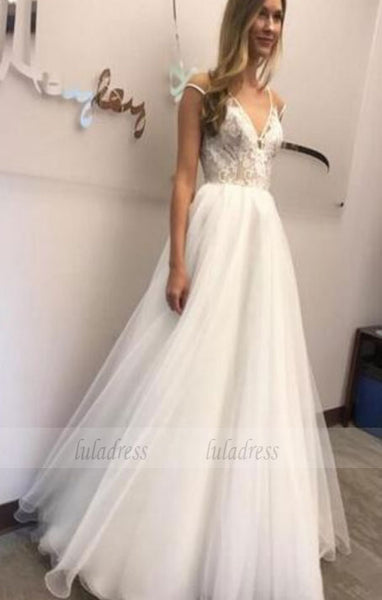 Elegant Wedding Dress,Sheer V Neckline Wedding Dresses,BD99629
