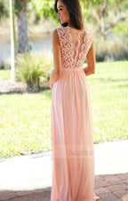 Long Bridesmaid Dress, Sleeveless Bridesmaid Dress, Lace Bridesmaid Dress