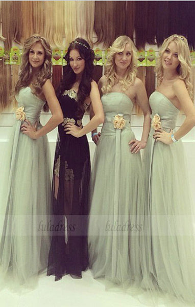long bridesmaid dress,strapless bridesmaid dress,tulle dress,BD98893