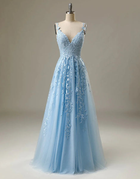 Previous product Next product Light Blue Prom Dresses Spaghetti Straps Long Evening Dresses,BD930676