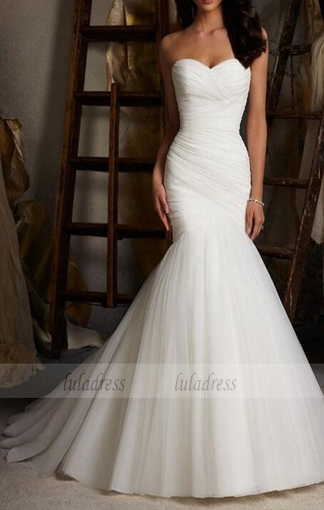 Tulle Wedding Gown,Lace Wedding Gowns,Mermaid Bridal Dress