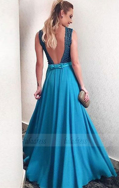 fashion backless prom dresses with beading, elegant evening gowns,BD98727