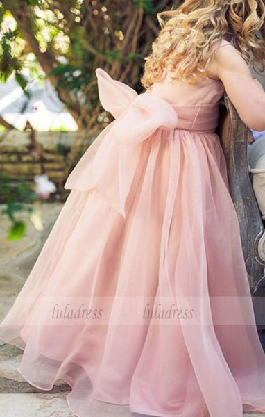 Pink Floor Length Flower Girl Dresses Children Birthday Dress Organza Kids Wedding Party Dresses,BD99401