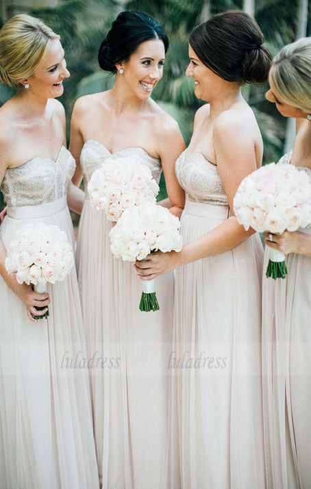 Charming Bridesmaid Dress,Strapless Bridesmaid Dress,Chiffon Bridesmaid