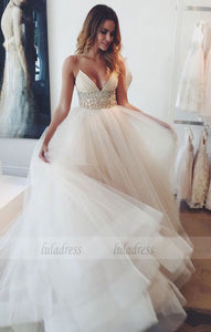 Chic Summer Tulle Wedding Dresses Garden Elegant Bridal Gowns Chiffon Wedding Gowns,BD99605