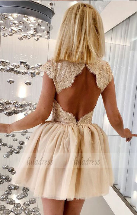 Short Homecoming Dress with Appliques