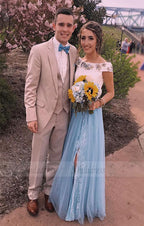 two piece prom dress,long prom dress chic formal dresses