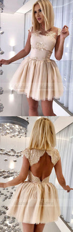 Short Homecoming Dress with Appliques