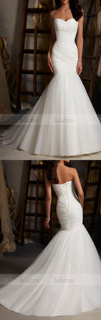 Tulle Wedding Gown,Lace Wedding Gowns,Mermaid Bridal Dress