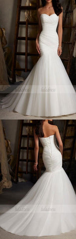 Tulle Wedding Gown,Lace Wedding Gowns,Mermaid Bridal Dress