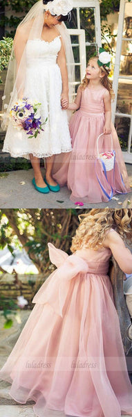 Pink Floor Length Flower Girl Dresses Children Birthday Dress Organza Kids Wedding Party Dresses,BD99401