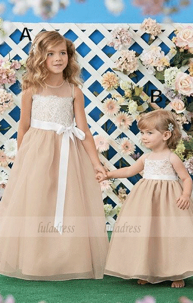 Ankle Length Flower Girl Dresses Children Birthday Dress Lace Pageant Kids Wedding Party Dresses,BD99416