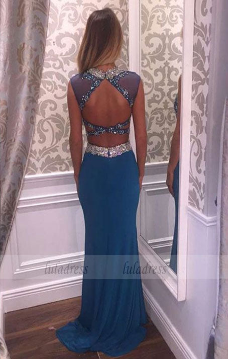 Beading Prom Dress,2 Pieces Prom Gowns,Elegant Evening Dresses