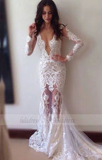 New Mermaid Wedding Dress,Sexy Sheath Lace Wedding Dresses