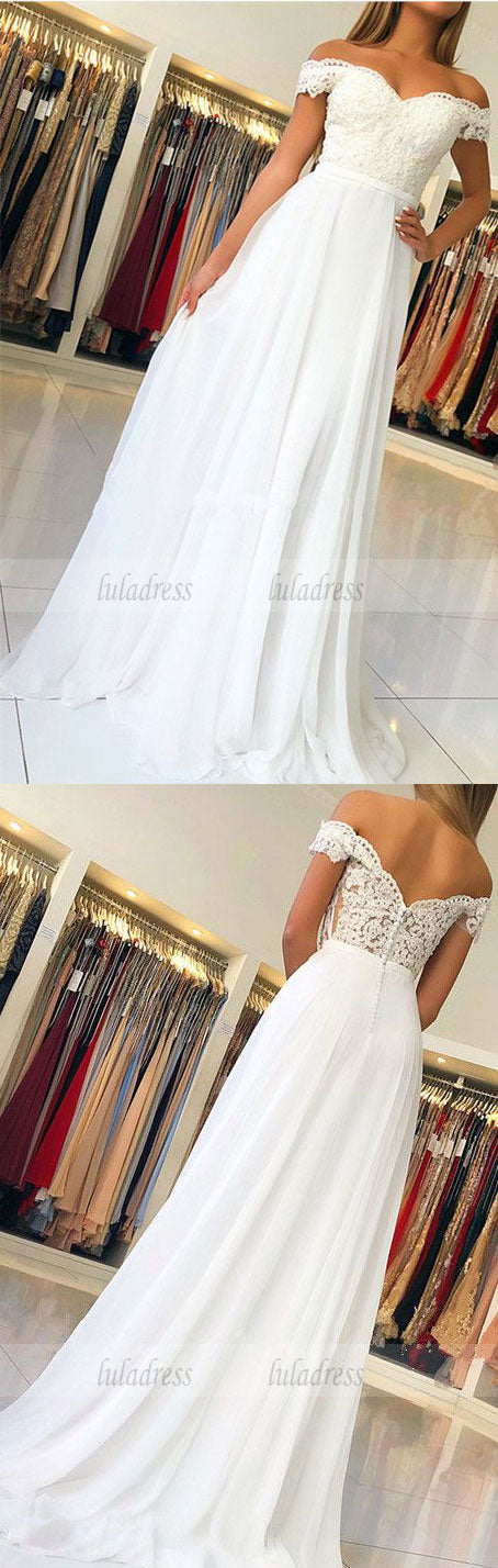 Elegant Lace Appliques Sweetheart Off The Shoulder Tulle Bridesmaid Dresses