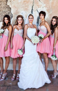 Pink Bridesmaid Dresses,Short Bridesmaid Gown,Summer Bridesmaid Gowns,Beach Bridesmaid Dress, BD98313