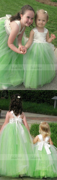 Floor Length Flower Girl Dresses Children Birthday Dress Tulle Green Kids Wedding Party Dresses,BD99402