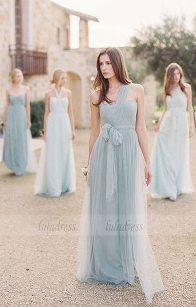 Custom Made Convertible Tulle Long A-Line Evening Dress, Prom Dresses, Bridesmaid Dresses, Bridal Collection,BD98287