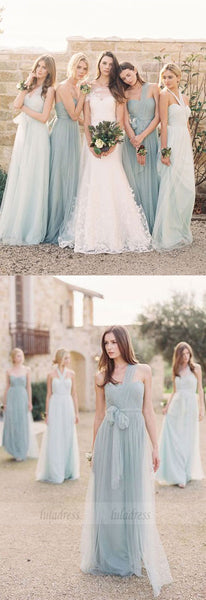 Custom Made Convertible Tulle Long A-Line Evening Dress, Prom Dresses, Bridesmaid Dresses, Bridal Collection,BD98287