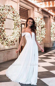 Simple White  Chiffon Long Prom Dress,Homecoming Dress,BD98081