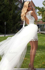 Lace Wedding Dress, Sleeveless Wedding Dress, Open-Back Wedding Dress, Charming Wedding Dress