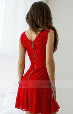 Red Homecoming Dress,Lace Homecoming Dresses,Short Homecoming Dresses,Short Prom Dress