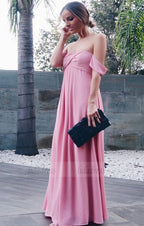 Ruched Chiffon Sweetheart Off Shoulder Prom Dresses