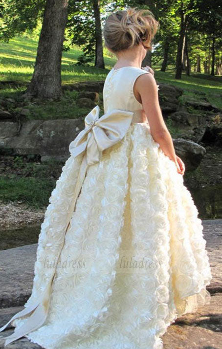 Gorgeous Girls Pageant Dress With Crystals Sash Flower Girl Dresses