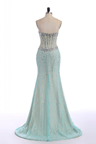 light blue prom dress,long Prom Dress,strapless prom dress,side slit prom dress,charming evening dress,BD2893