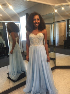 light blue Prom Dresses,long prom dress,sweetheart prom Dress,cheap prom dress,simple prom dress,BD2978