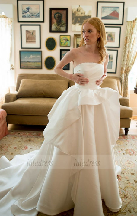 Strapless A Line wedding Dresses Satin Simple Charming Bridal Dresses,BD99628