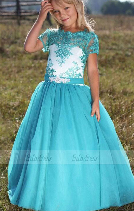 Short Sleeve Baby Girl Birthday Wedding Party Formal Flower Girls Dress baby Pageant dresses