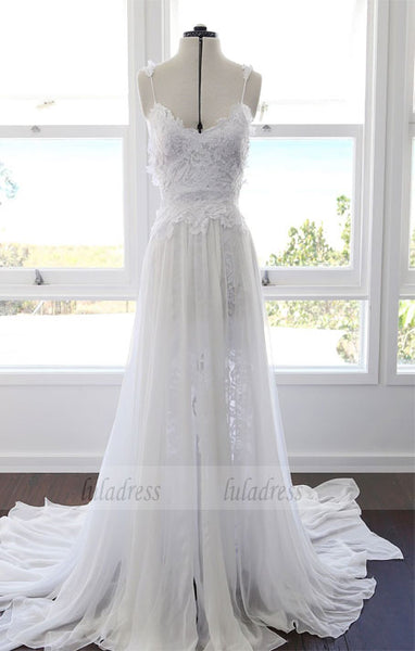 Chiffon Lace Wedding Gown Long Bridal Dress Cheap Custom Plus Size,BD99607