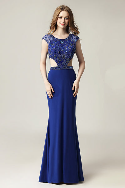 Charming Cap Sleeves Elegant Long Evening Prom Dress, LX433
