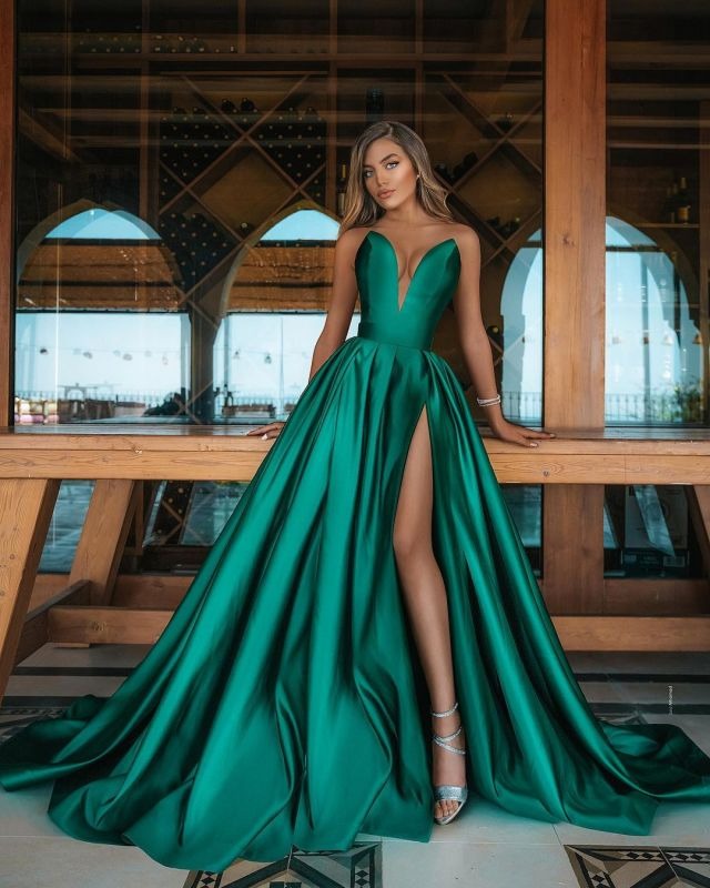 chinese dress ladies Ladivine CD0181 Size 6 Jade A Line Floral Prom Dress V Neck Formal Gown main image 0