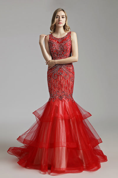 formal gorgeous beaded mermaid Long Prom Dress, LX492