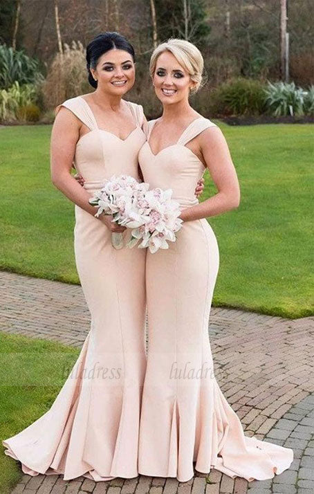 simple bridesmaid dress, mermaid bridesmaid dress,pink bridesmaid dress,BD99791