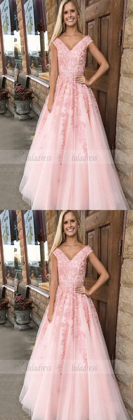 Off-the-Shoulder Appliques Evening Dresses,Prom Dresses