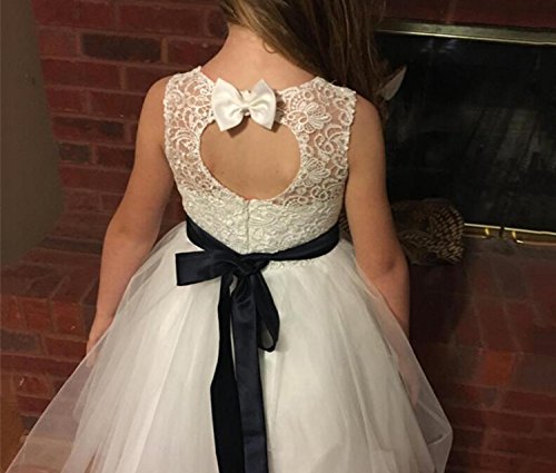 Princess Keen-length Lace Appliques Tulle Flower Girl Dresses