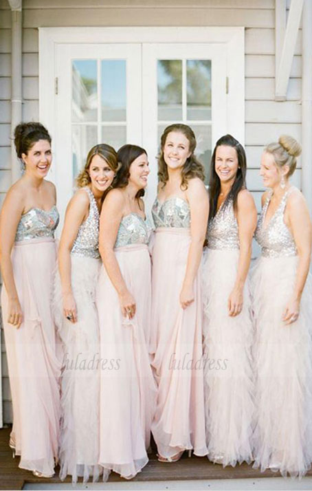 Simple Bridesmaid Dress,Beaded Bridesmaid Dresses