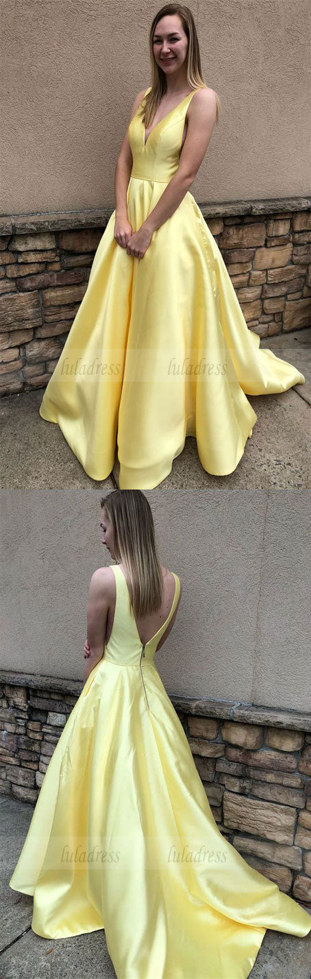 yellow long prom dress, ball gown, simply princess v neck yellow long luladress yellow long prom dress, ball gown, simply princess v neck yellow long luladress