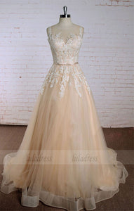 round neck lace long prom dress, evening dress,BD98202