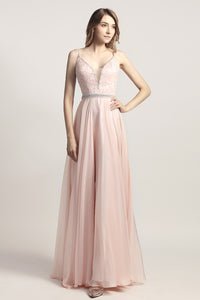 Spaghetti straps A-line Long Chiffon Prom Dress Charming Ball Gown, LX466