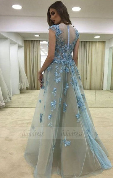 A-Line Prom Dress with Beading Flowers,BD98761