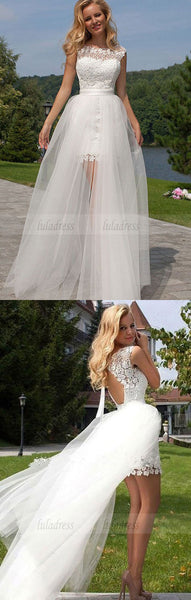 Lace Wedding Dress, Sleeveless Wedding Dress, Open-Back Wedding Dress, Charming Wedding Dress,BD99617