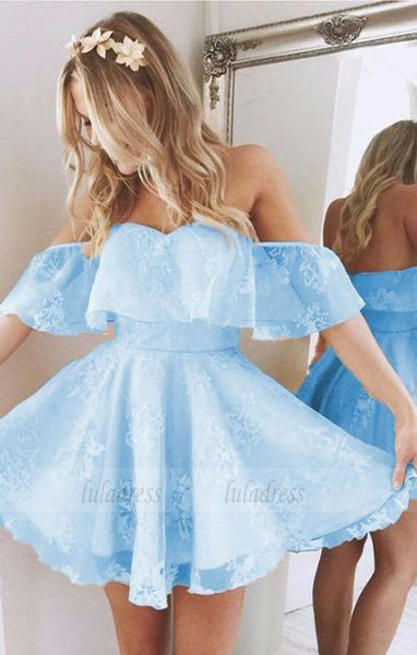 Off Shoulder Prom Dress,Cute Homecoming Dresses